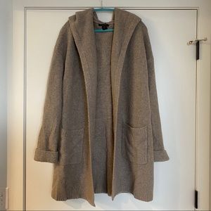 Long cardigan with hood, Size Large